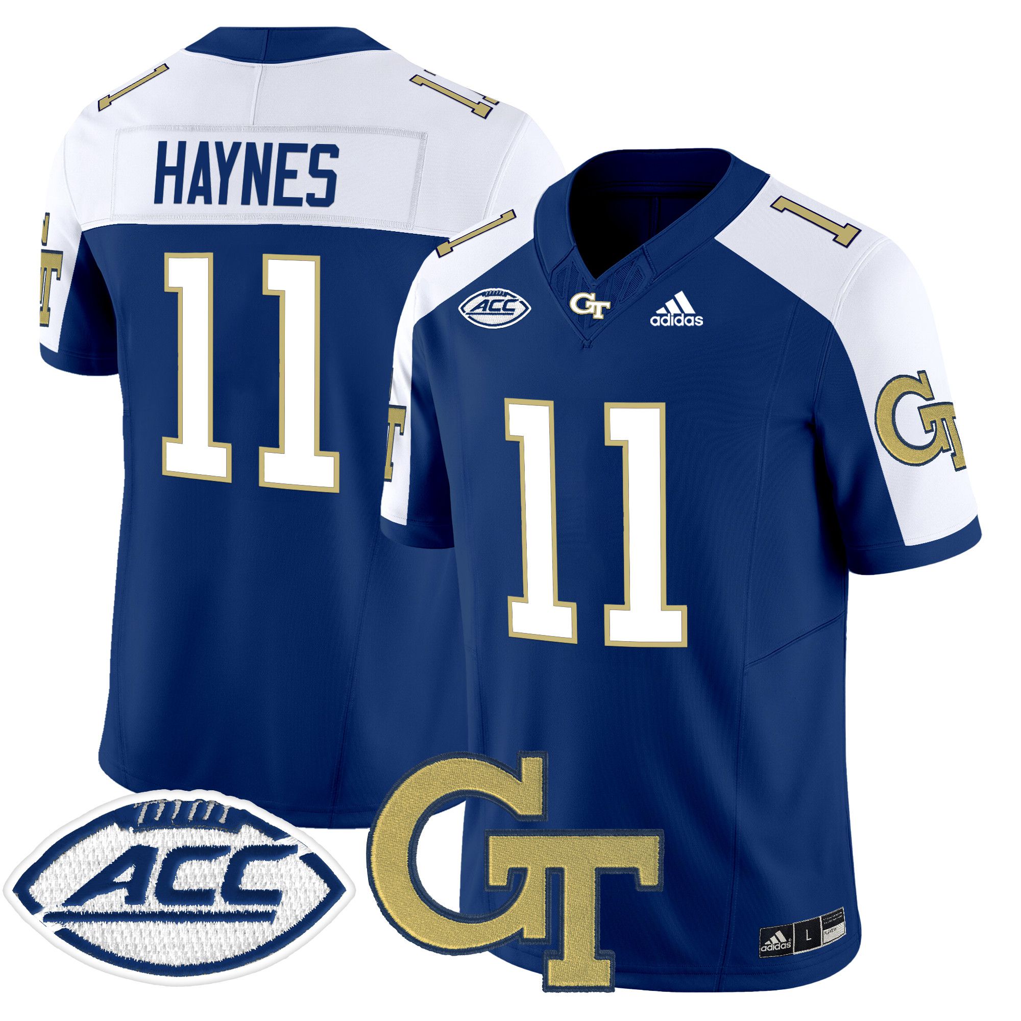Men Georgia Tech #11 Haynes Blue Asidas 2024 Vapor Limited NCAA Jersey->more ncaa teams->NCAA Jersey